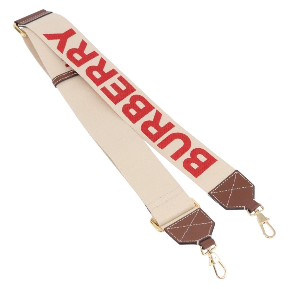 BURBERRY Shoulder Strap Canvas 36.2"" Beige Gold Auth 192166M