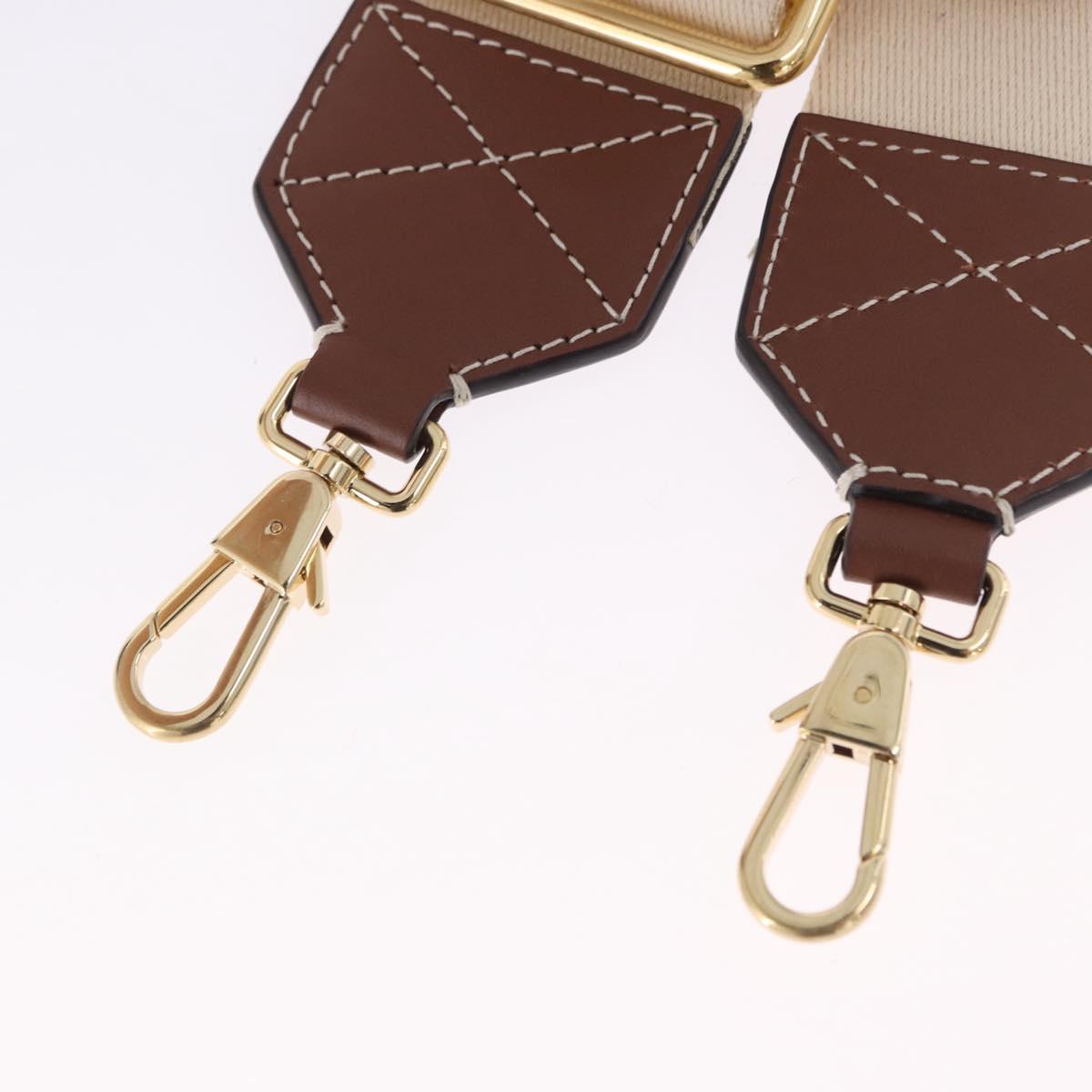 BURBERRY Shoulder Strap Canvas 36.2"" Beige Gold Auth 192166M