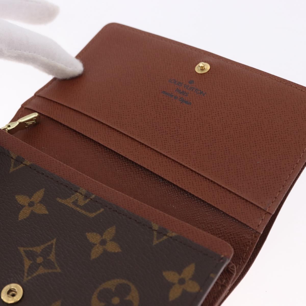 LOUIS VUITTON Monogram Porte Monnaie Billets Tresor Wallet M61730 Auth 192170A