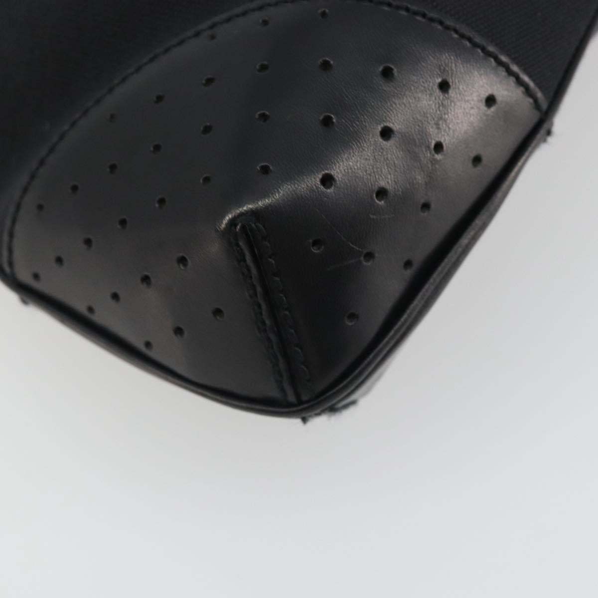 GUCCI Interlocking G Hand Bag Canvas Black Silver 114875 Auth 192188V