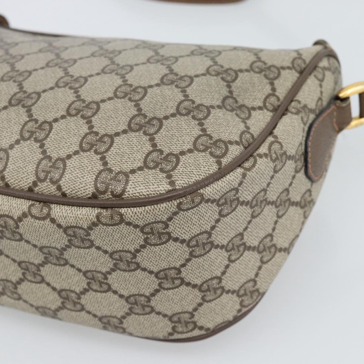 GUCCI GG Supreme Web Sherry Line Bag PVC Beige Gold 89 02 032 Auth 192195