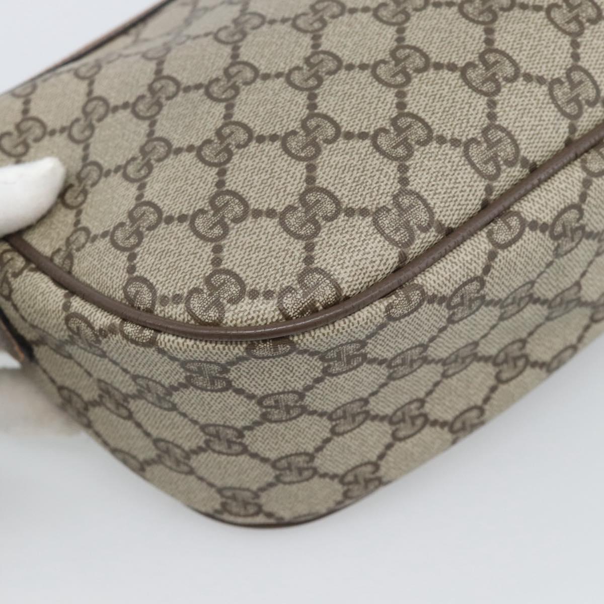 GUCCI GG Supreme Web Sherry Line Bag PVC Beige Gold 89 02 032 Auth 192195