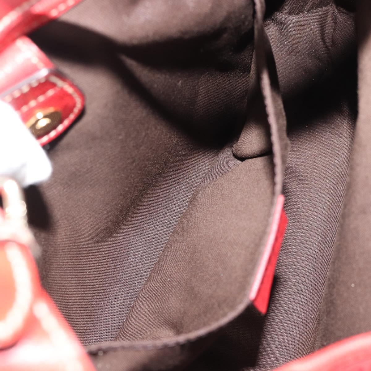 GUCCI GG Canvas Guccissima Trophy Bag Leather Red Gold 189829 Auth 192196V