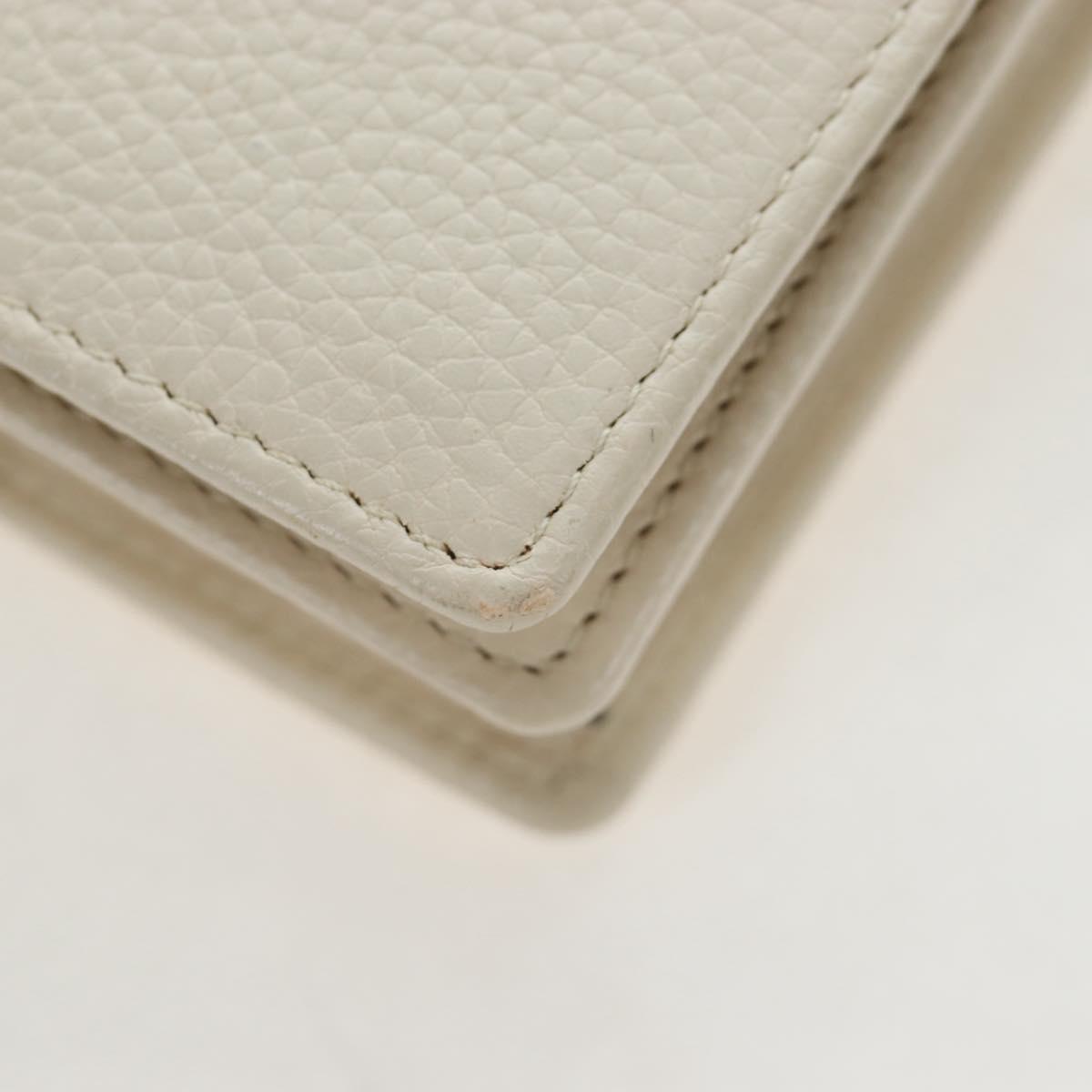 GUCCI Soho Chain Bag Leather Outlet White Gold 598211 493075 Auth 192199V