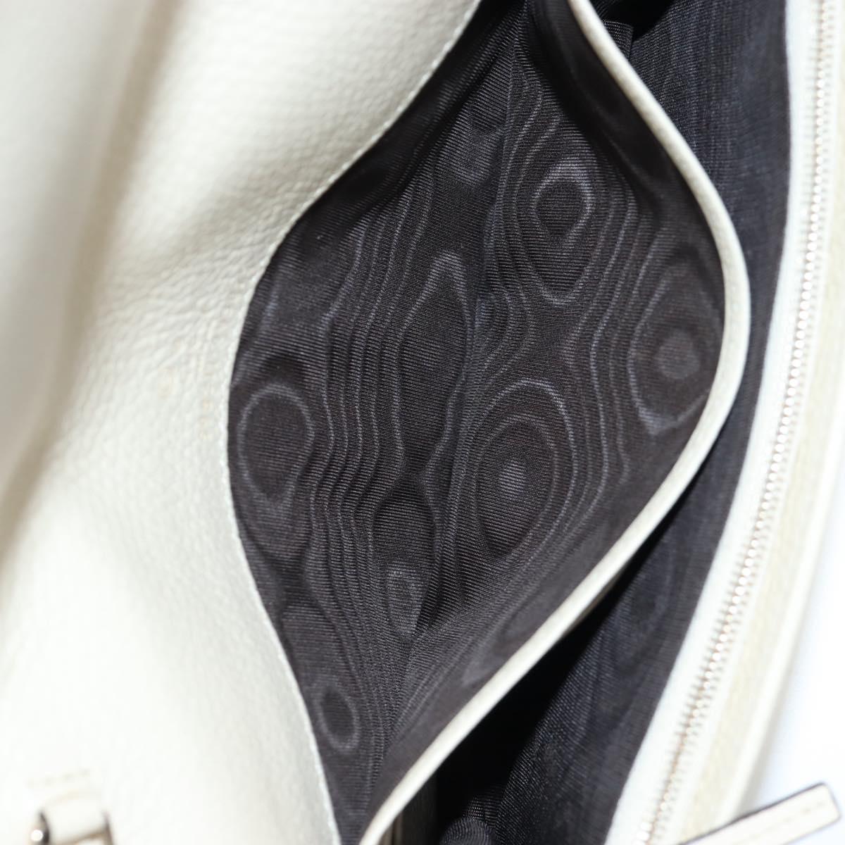GUCCI Soho Chain Bag Leather Outlet White Gold 598211 493075 Auth 192199V