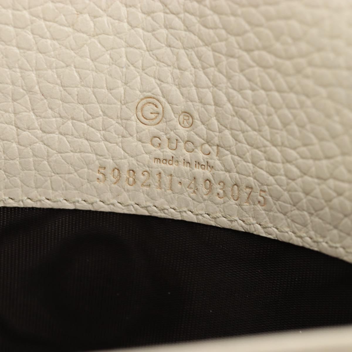 GUCCI Soho Chain Bag Leather Outlet White Gold 598211 493075 Auth 192199V