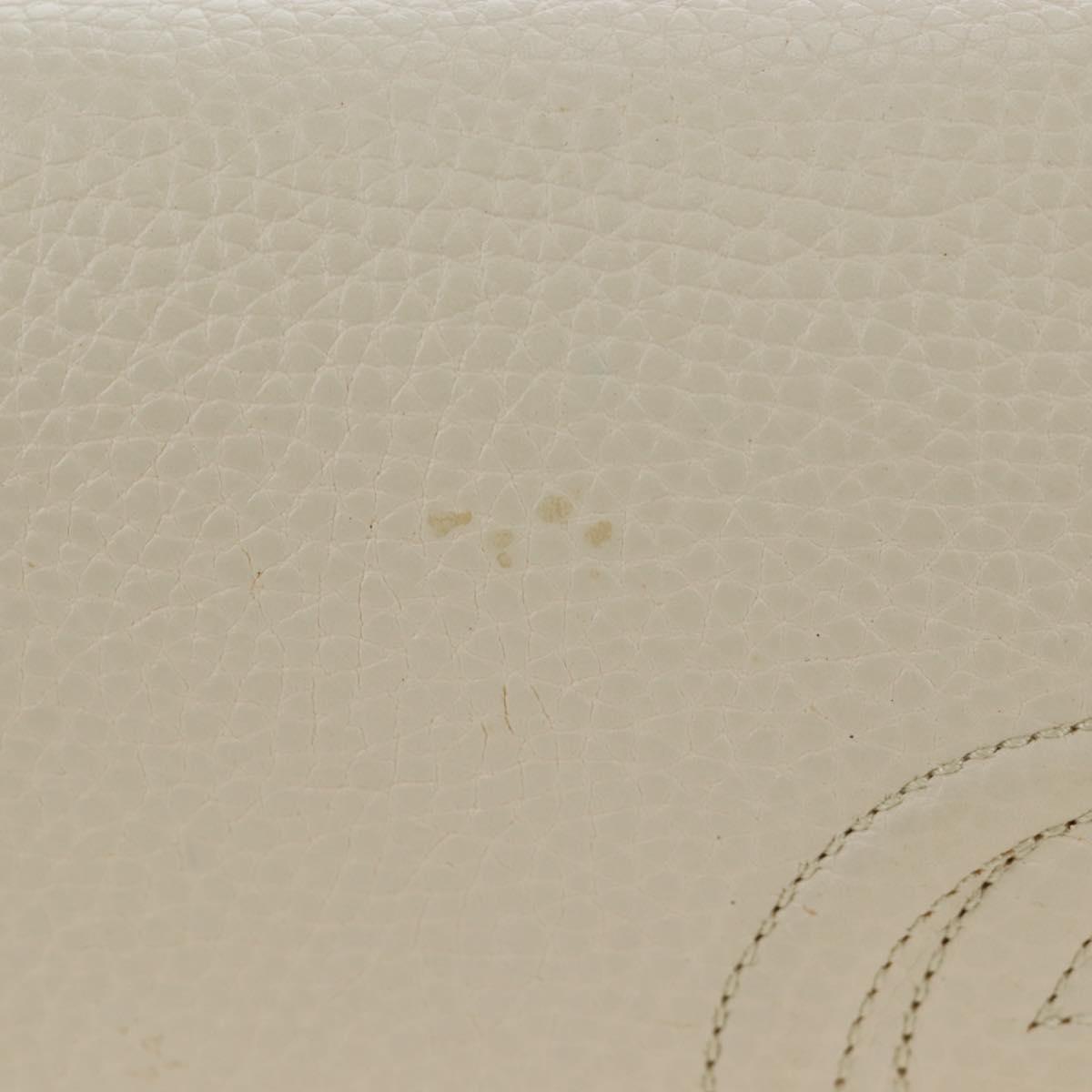 GUCCI Soho Chain Bag Leather Outlet White Gold 598211 493075 Auth 192199V