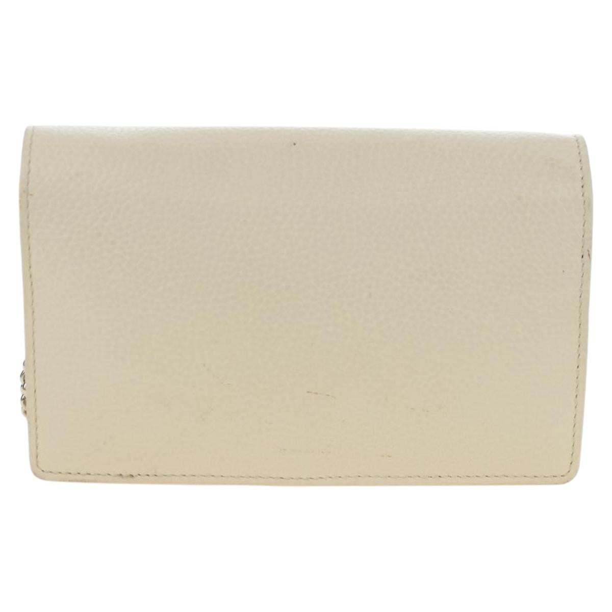 GUCCI Soho Chain Bag Leather Outlet White Gold 598211 493075 Auth 192199V