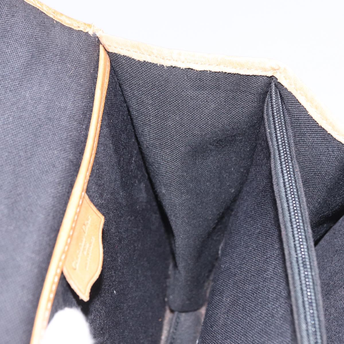Christian Dior Trotter Canvas Hand Bag PVC 2way Navy Gold Auth 192200