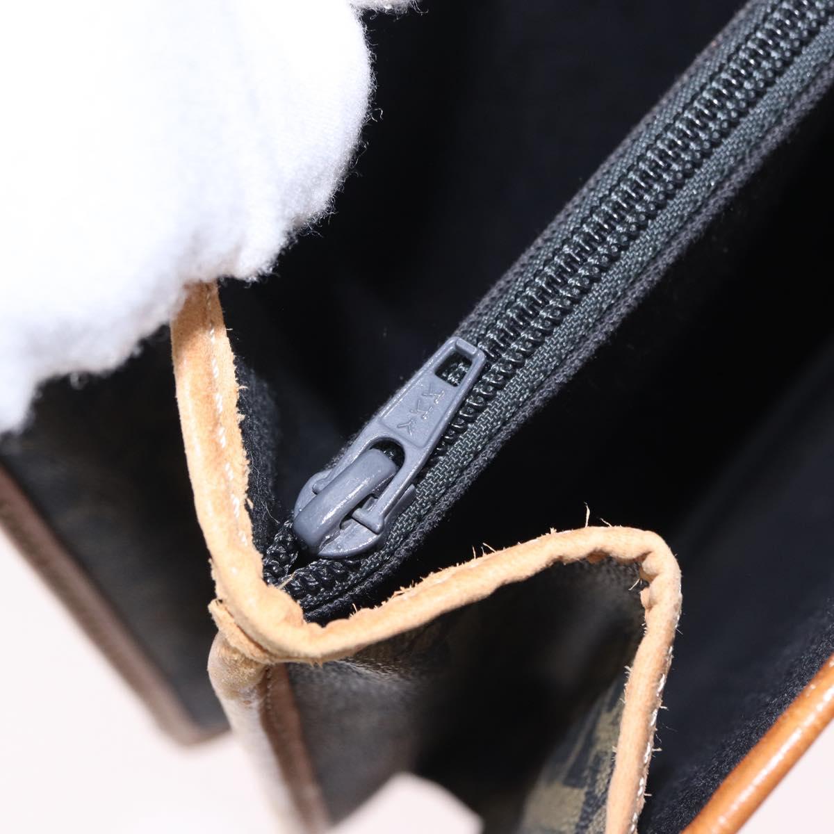 Christian Dior Trotter Canvas Hand Bag PVC 2way Navy Gold Auth 192200