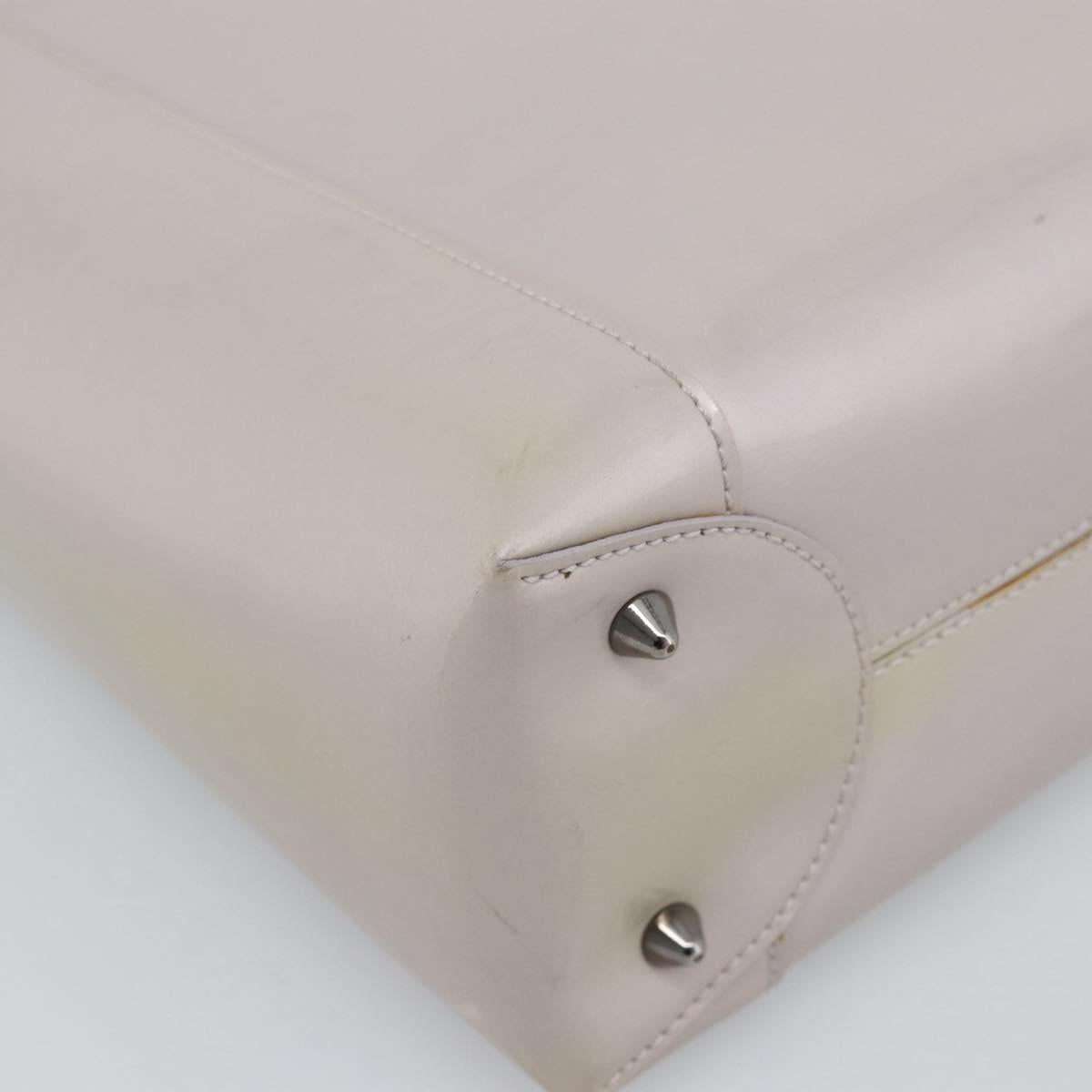 Christian Dior Maris Pearl Bag Patent Leather 2way Lavende Silver Auth 192211