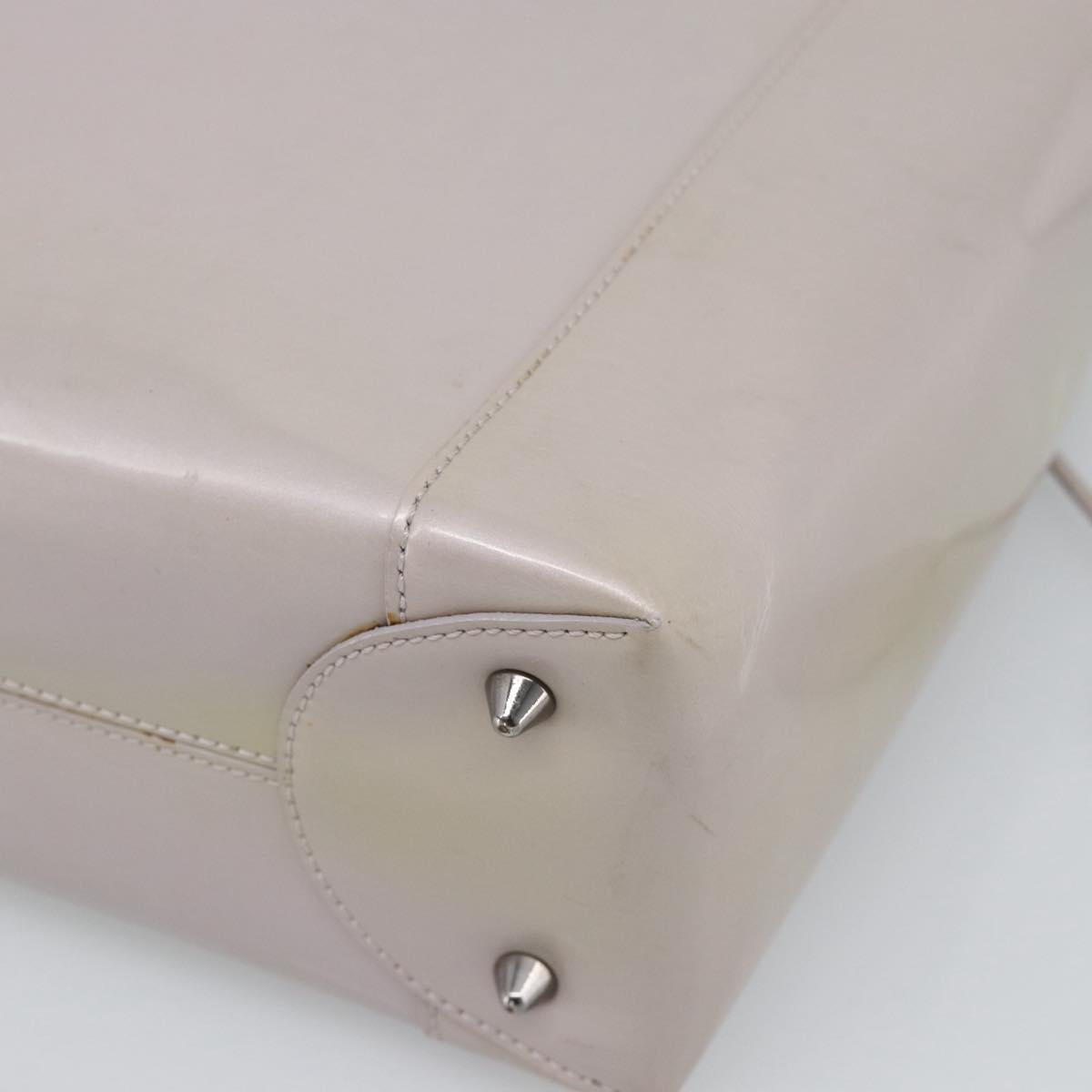 Christian Dior Maris Pearl Bag Patent Leather 2way Lavende Silver Auth 192211