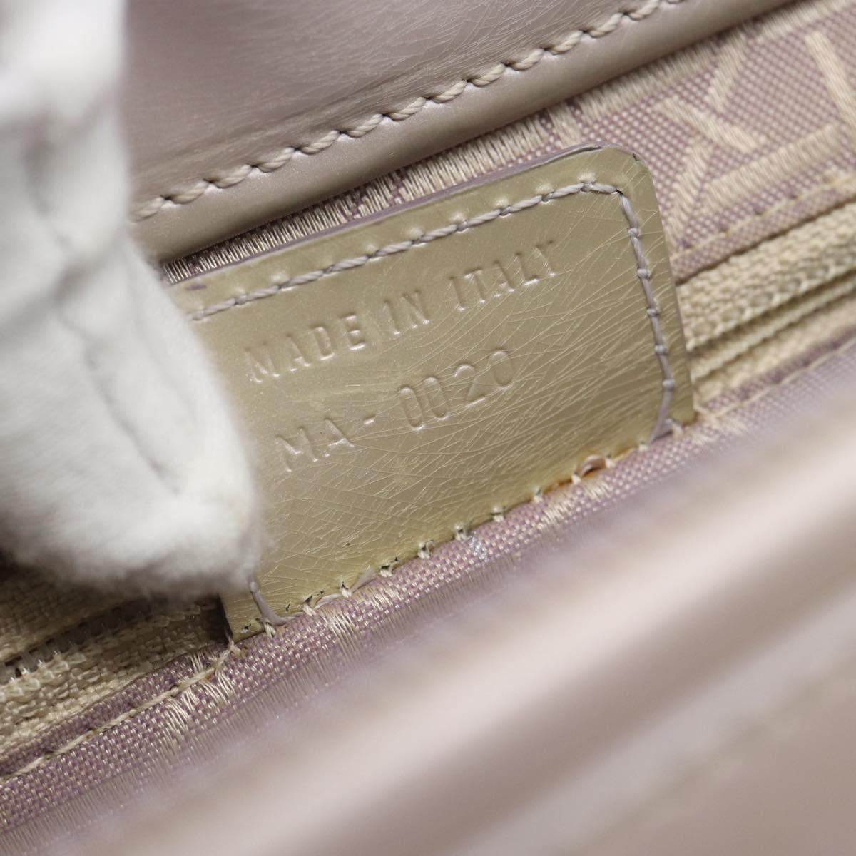 Christian Dior Maris Pearl Bag Patent Leather 2way Lavende Silver Auth 192211