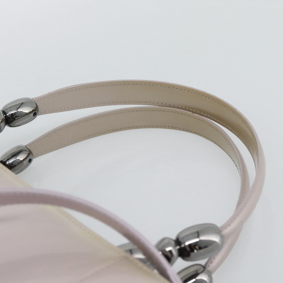 Christian Dior Maris Pearl Bag Patent Leather 2way Lavende Silver Auth 192211