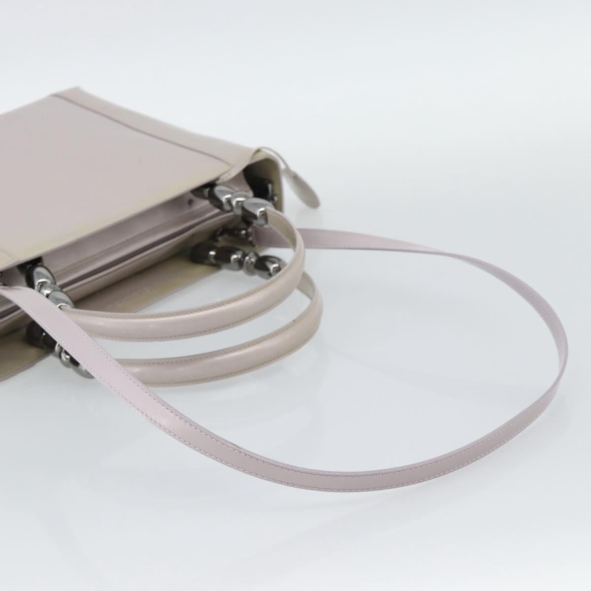 Christian Dior Maris Pearl Bag Patent Leather 2way Lavende Silver Auth 192211