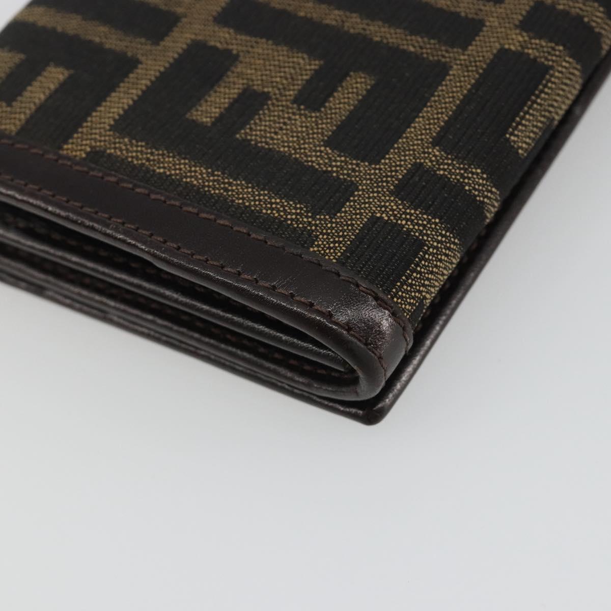 FENDI Zucca Canvas Long Wallet Black Brown Auth 192212V