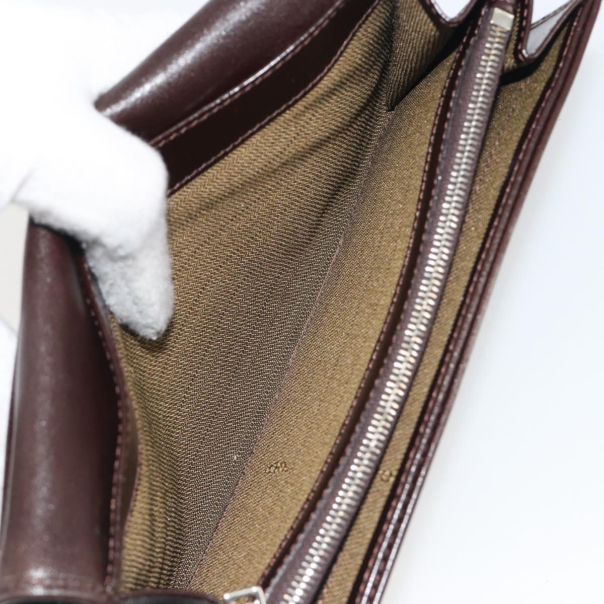 FENDI Zucca Canvas Long Wallet Black Brown Auth 192212V