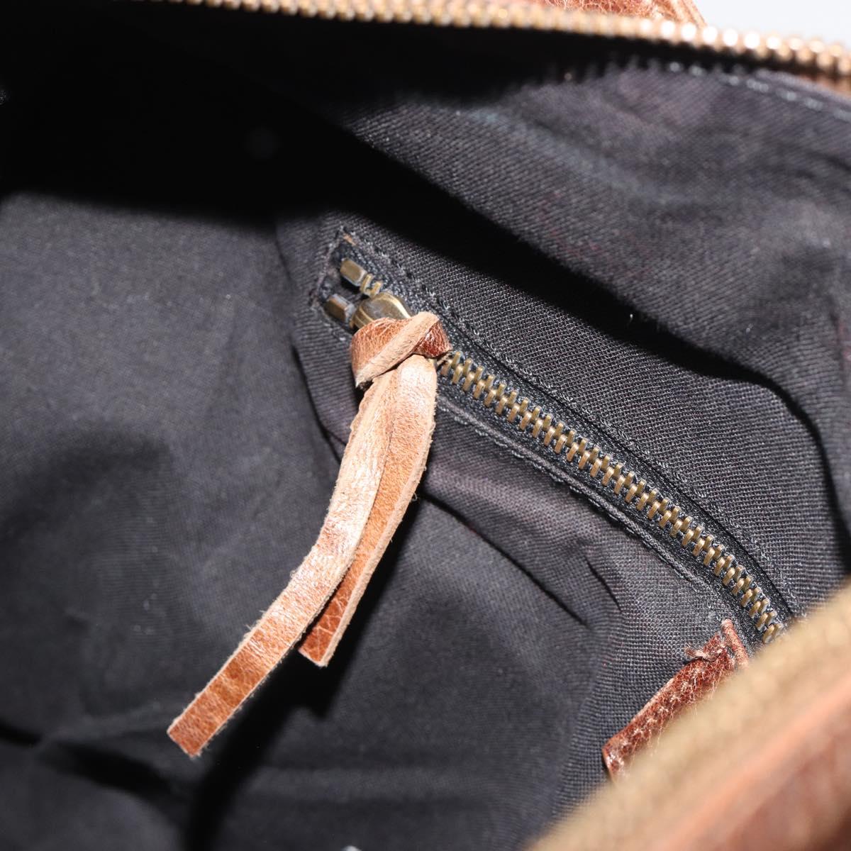 BALENCIAGA Lucity Large Hand Bag Leather Brown 173086 Auth 192215