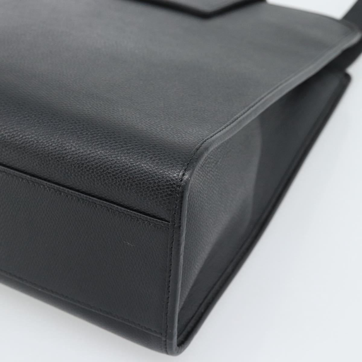 SAINT LAURENT Shoulder Bag Leather Black Gold Auth 192219V