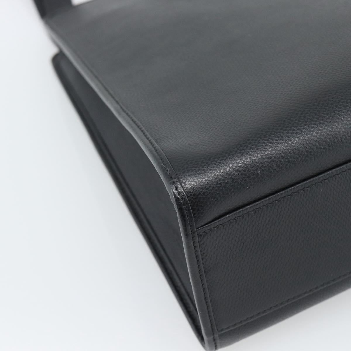 SAINT LAURENT Shoulder Bag Leather Black Gold Auth 192219V