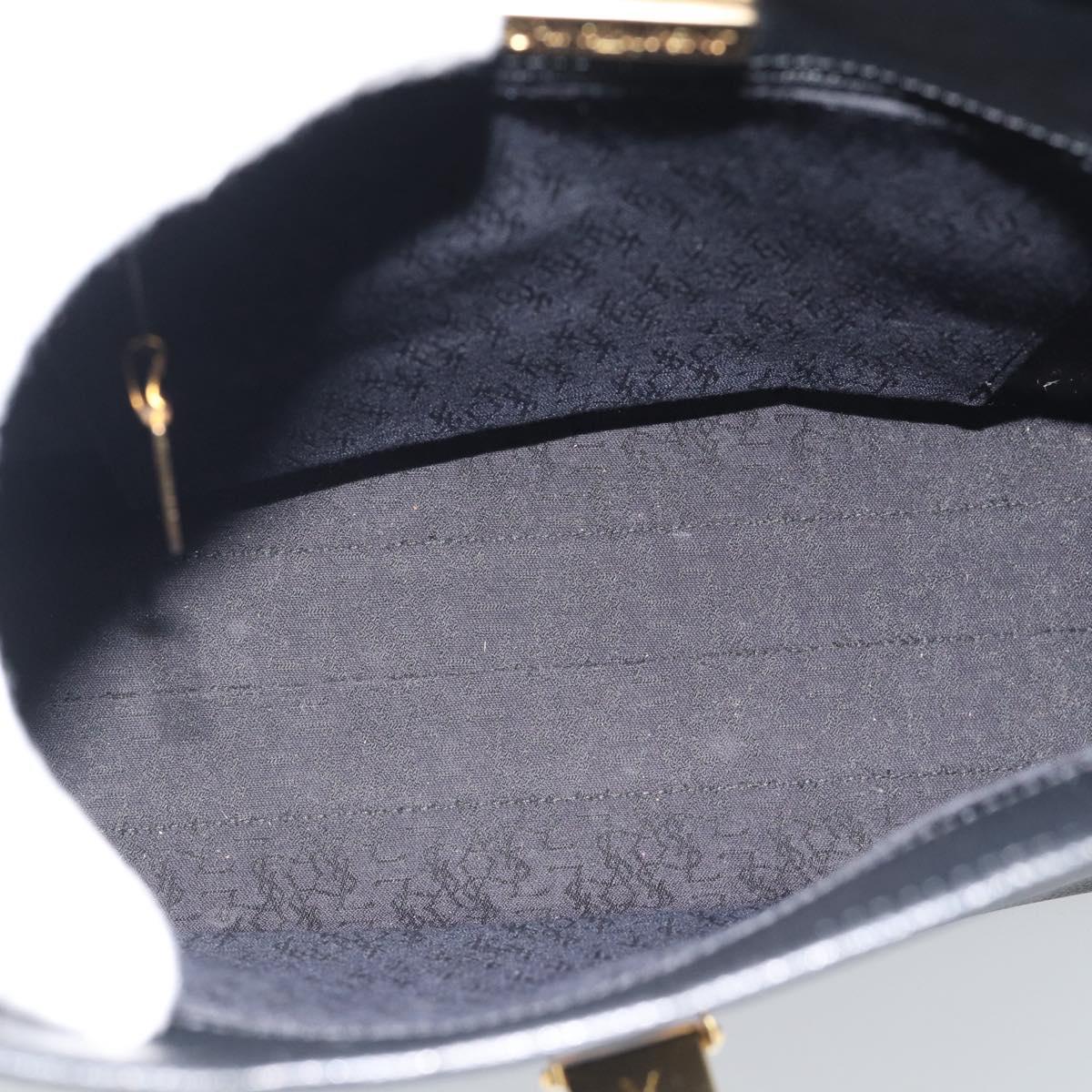 SAINT LAURENT Shoulder Bag Leather Black Gold Auth 192219V