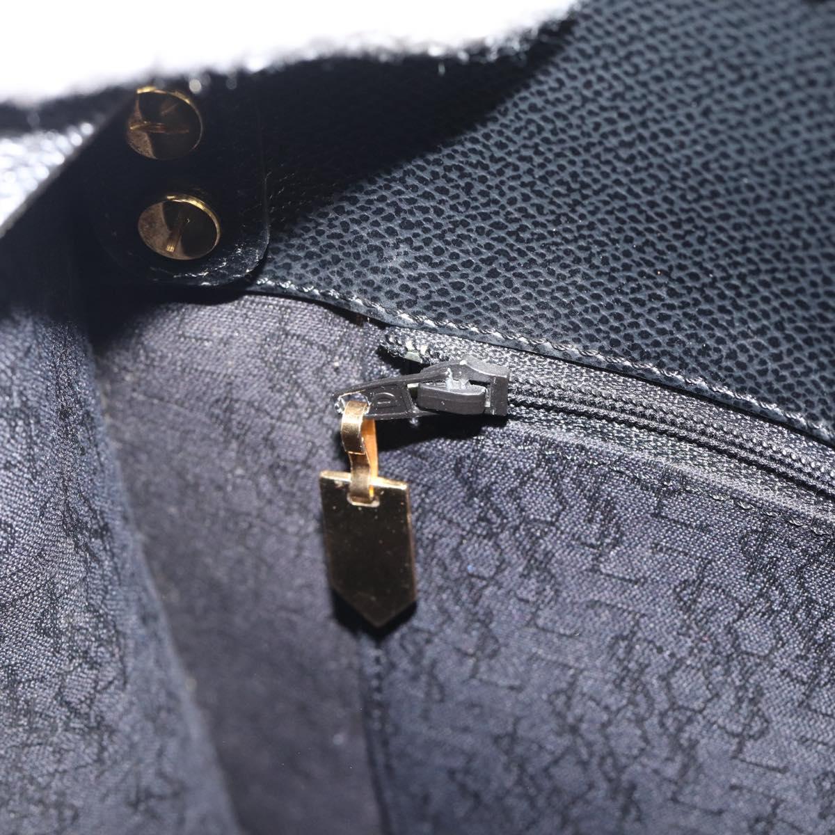 SAINT LAURENT Shoulder Bag Leather Black Gold Auth 192219V