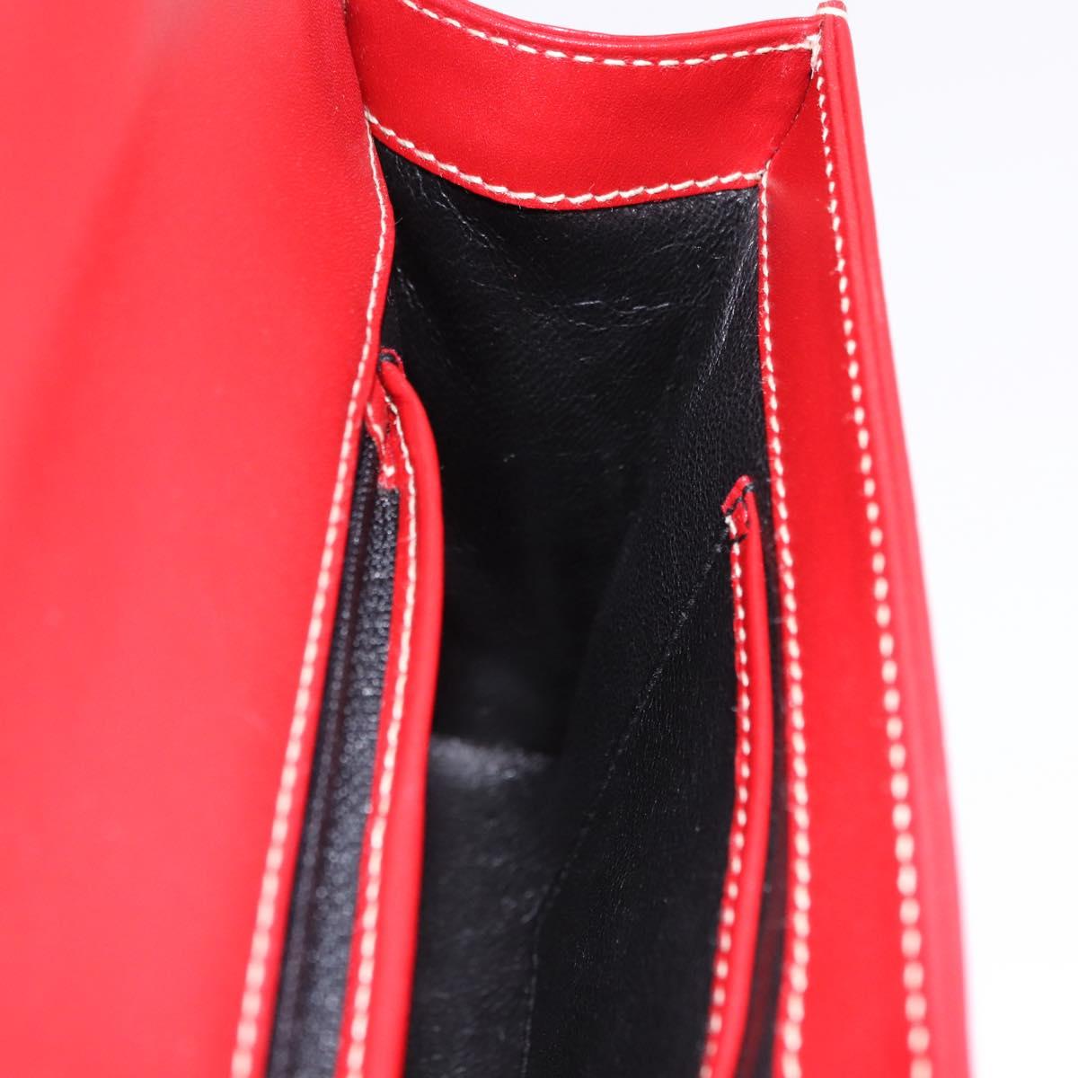 GUCCI Ready Lock Shoulder Bag Leather Red Gold 001 4214 Auth 192221V