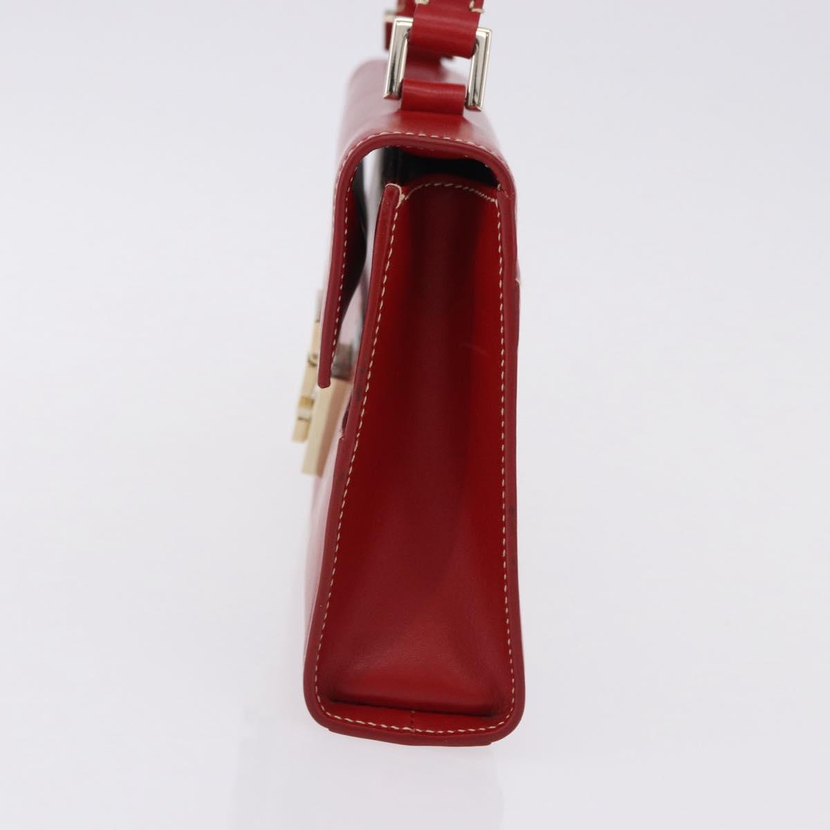 GUCCI Ready Lock Shoulder Bag Leather Red Gold 001 4214 Auth 192221V