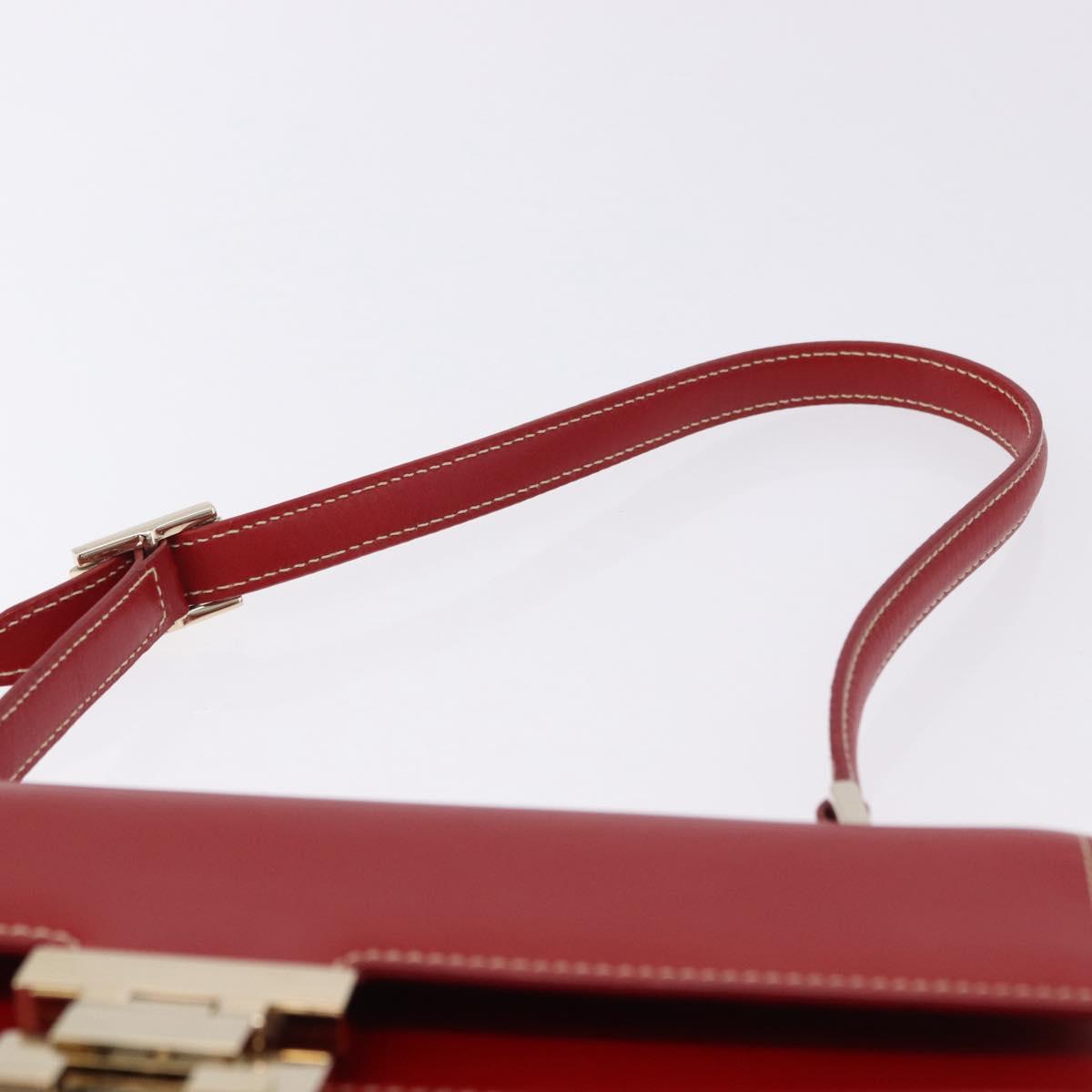GUCCI Ready Lock Shoulder Bag Leather Red Gold 001 4214 Auth 192221V
