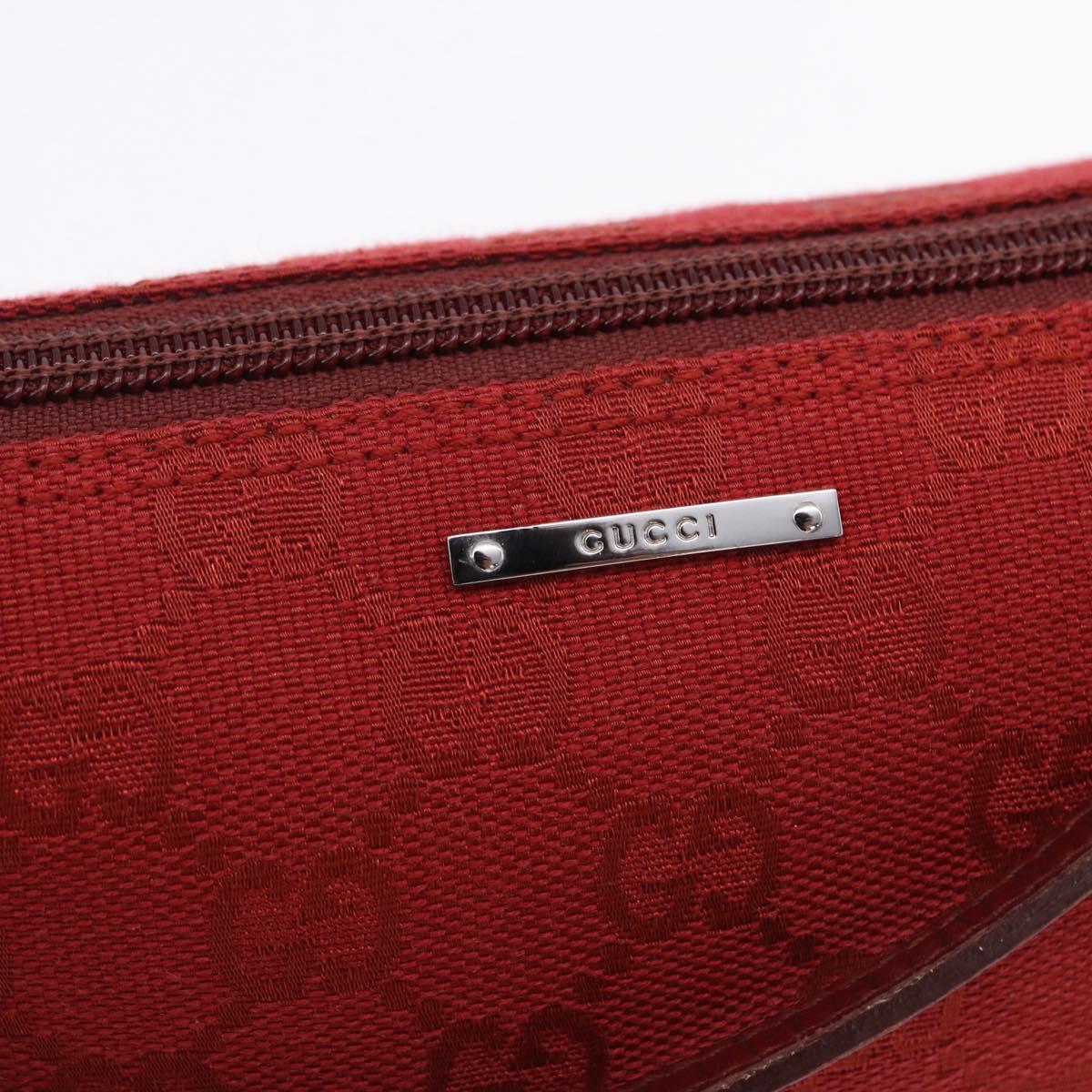 GUCCI GG Canvas Accessory Pouch Red Silver 07198 Auth 192222V