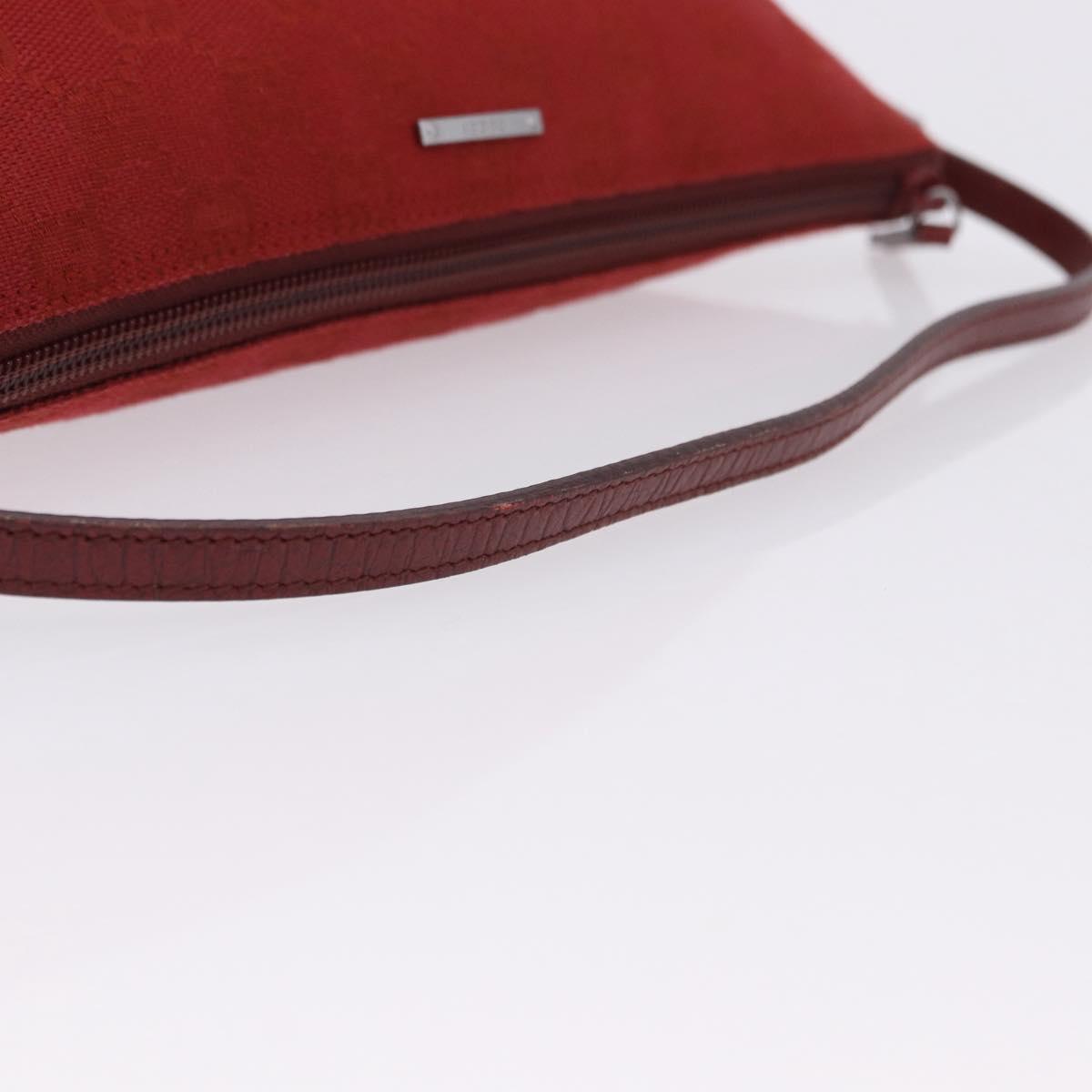 GUCCI GG Canvas Accessory Pouch Red Silver 07198 Auth 192222V