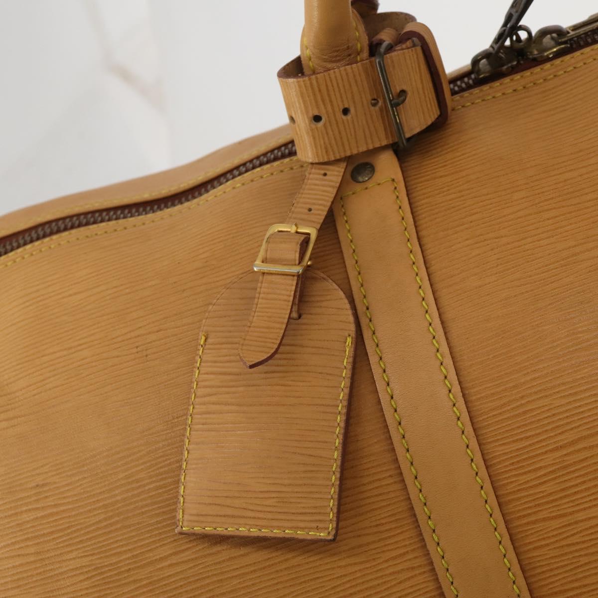 LOUIS VUITTON Epi Keepall 60 Boston Bag Brown Zipangu Gold M42948 LV Auth 192224
