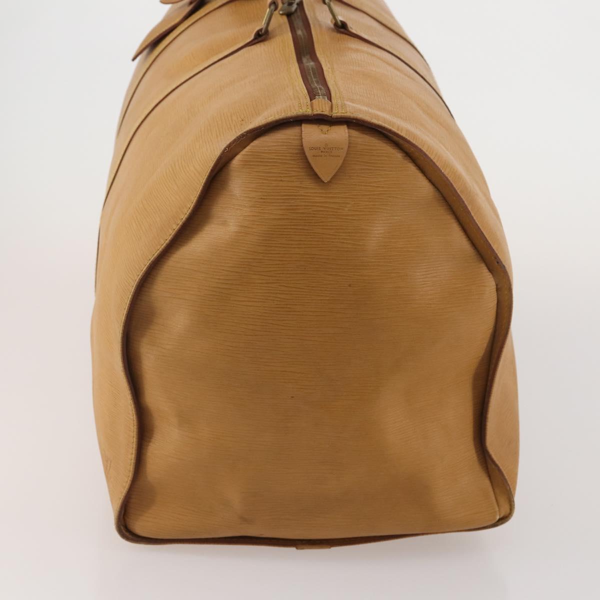 LOUIS VUITTON Epi Keepall 60 Boston Bag Brown Zipangu Gold M42948 LV Auth 192224