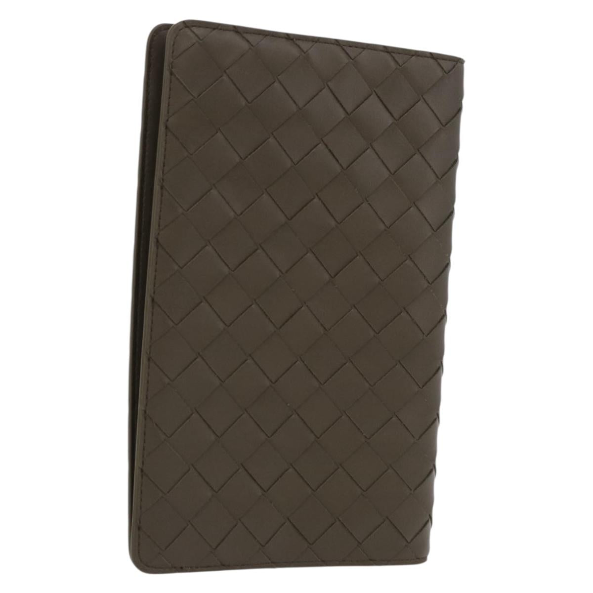 BOTTEGA VENETA INTRECCIATO Day Planner Cover Leather Khaki Auth 192226V