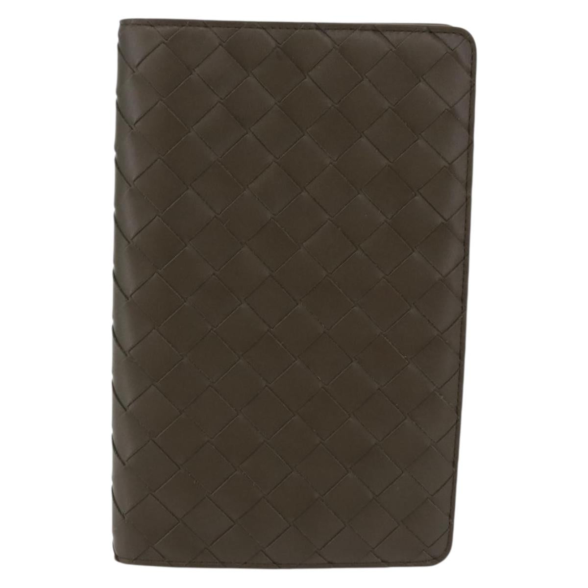 BOTTEGA VENETA INTRECCIATO Day Planner Cover Leather Khaki Auth 192226V