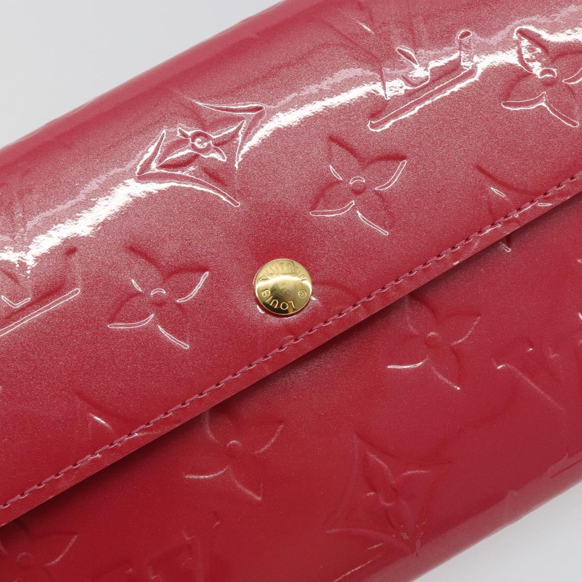 LOUIS VUITTON Vernis Porte Monnaie Credit Wallet Fusha Pink M91236 Auth 192227V