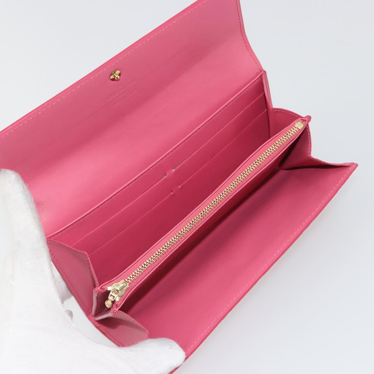 LOUIS VUITTON Vernis Porte Monnaie Credit Wallet Fusha Pink M91236 Auth 192227V