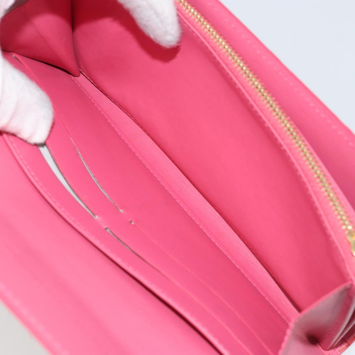 LOUIS VUITTON Vernis Porte Monnaie Credit Wallet Fusha Pink M91236 Auth 192227V