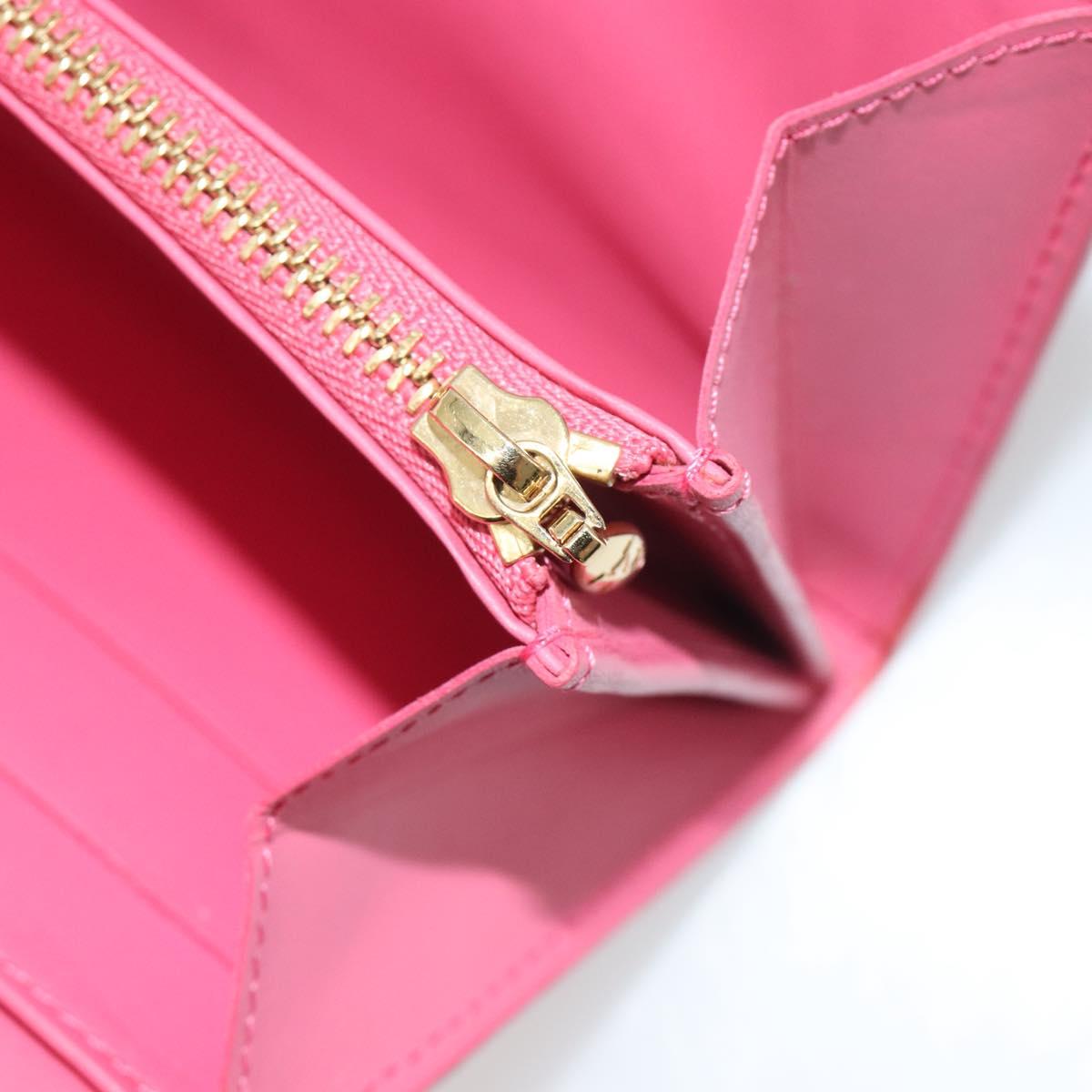 LOUIS VUITTON Vernis Porte Monnaie Credit Wallet Fusha Pink M91236 Auth 192227V