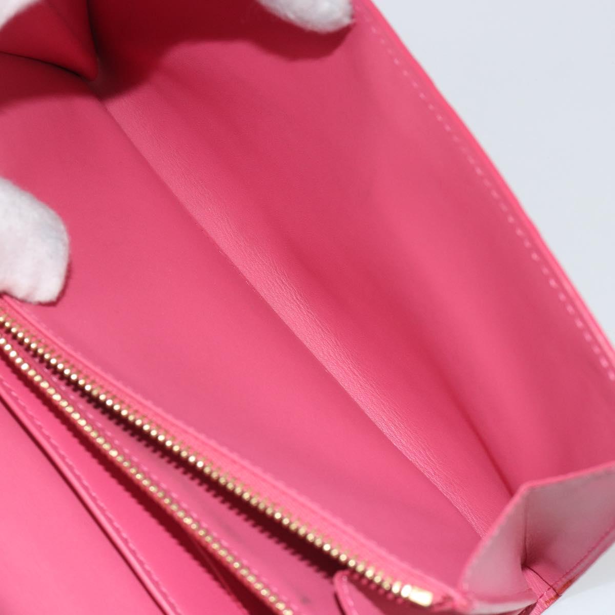 LOUIS VUITTON Vernis Porte Monnaie Credit Wallet Fusha Pink M91236 Auth 192227V