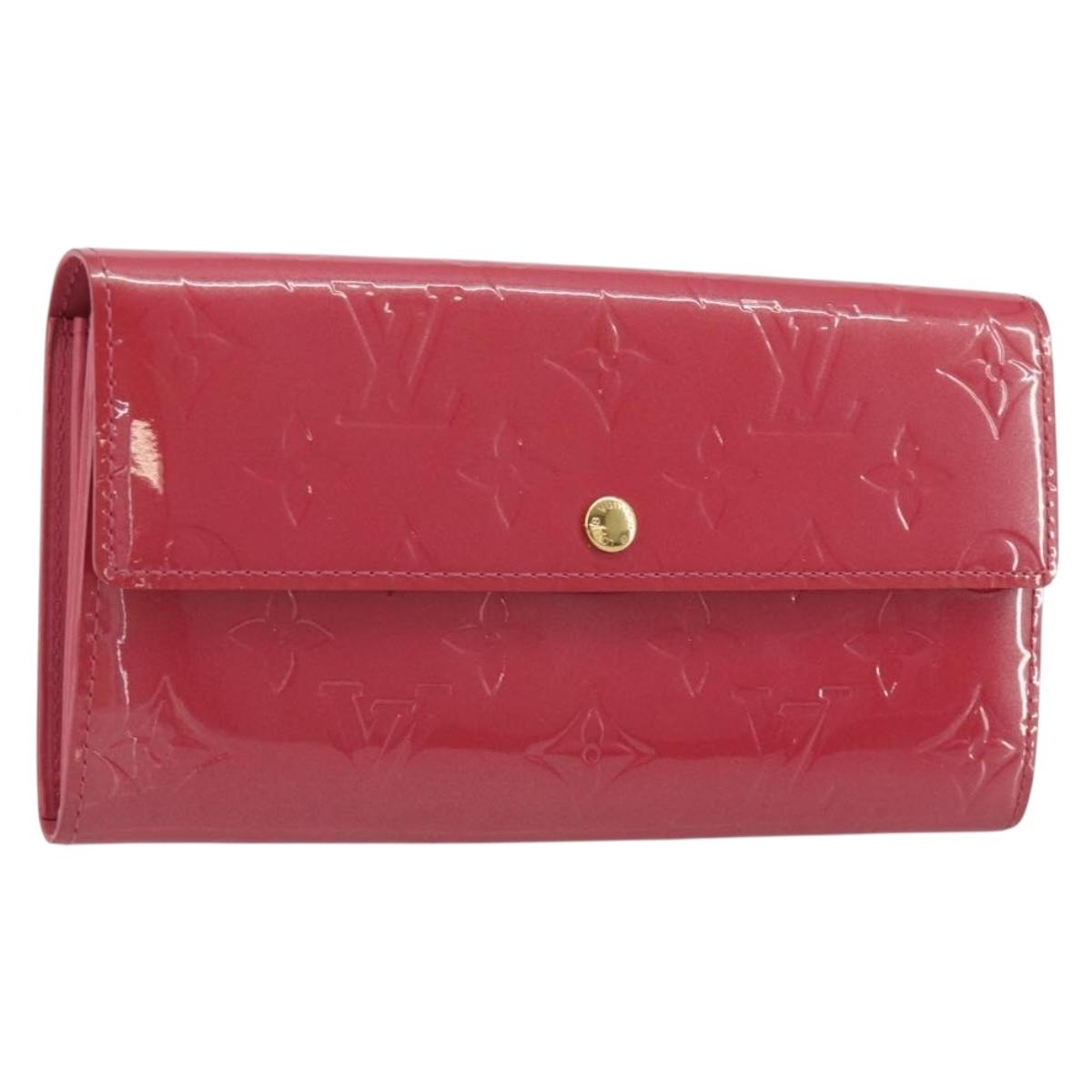 LOUIS VUITTON Vernis Porte Monnaie Credit Wallet Fusha Pink M91236 Auth 192227V