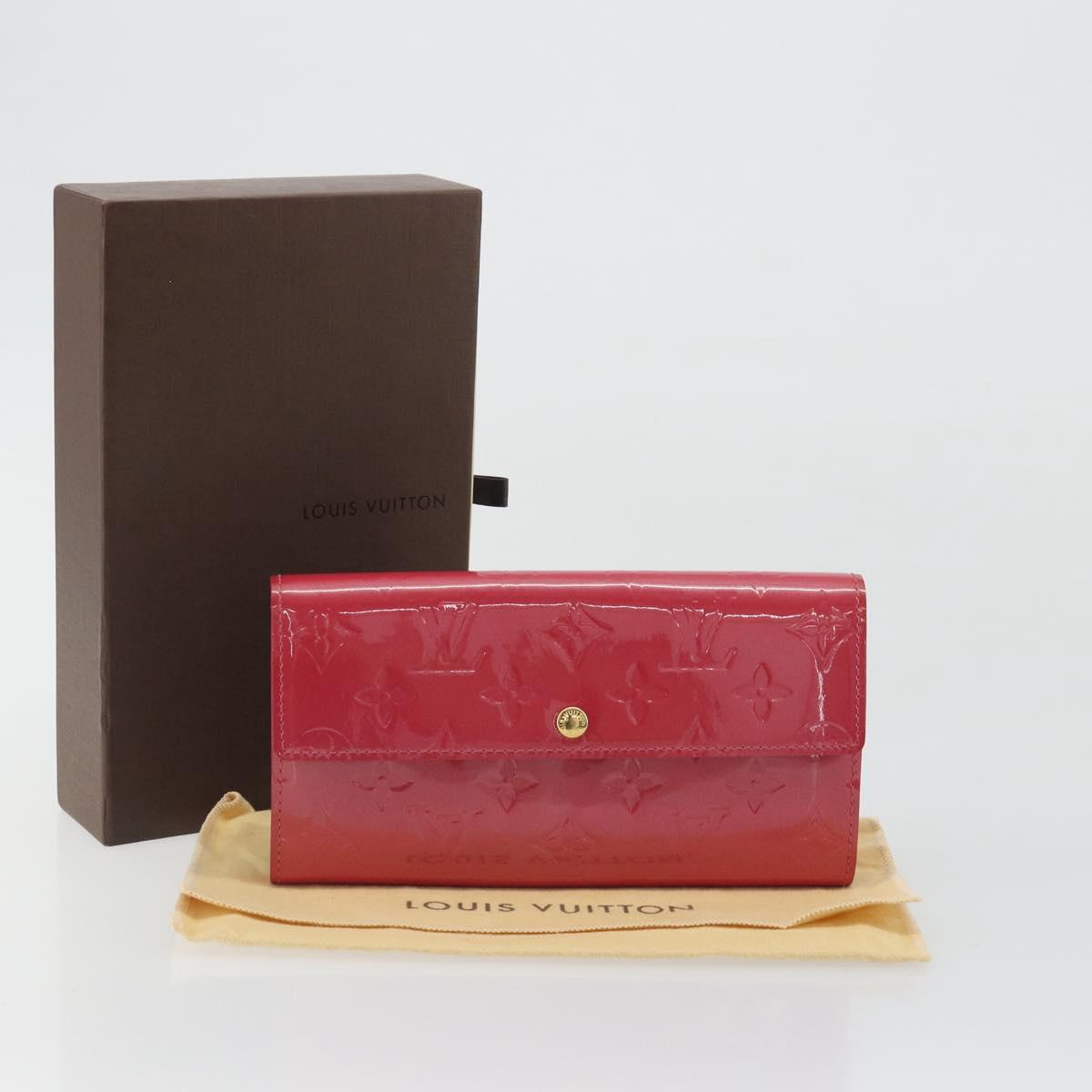 LOUIS VUITTON Vernis Porte Monnaie Credit Wallet Fusha Pink M91236 Auth 192227V