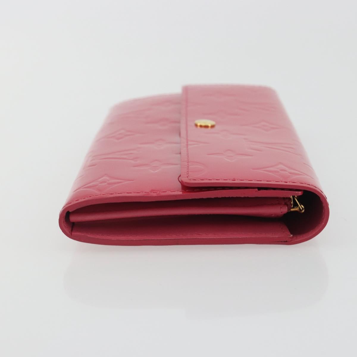 LOUIS VUITTON Vernis Porte Monnaie Credit Wallet Fusha Pink M91236 Auth 192227V