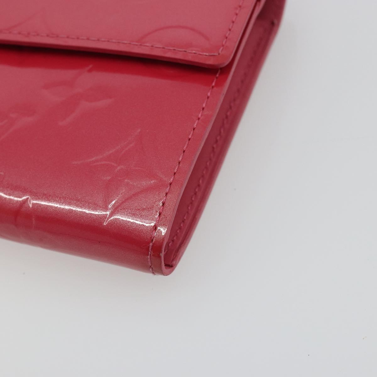 LOUIS VUITTON Vernis Porte Monnaie Credit Wallet Fusha Pink M91236 Auth 192227V