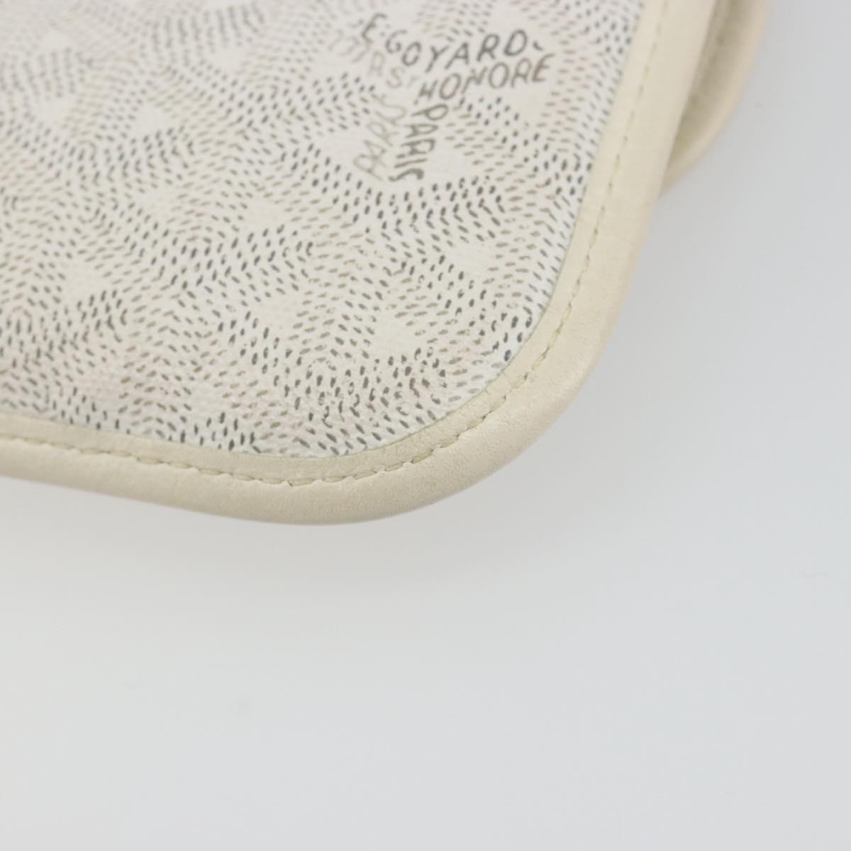 GOYARD Herringbone Pouch PVC White Auth 192230