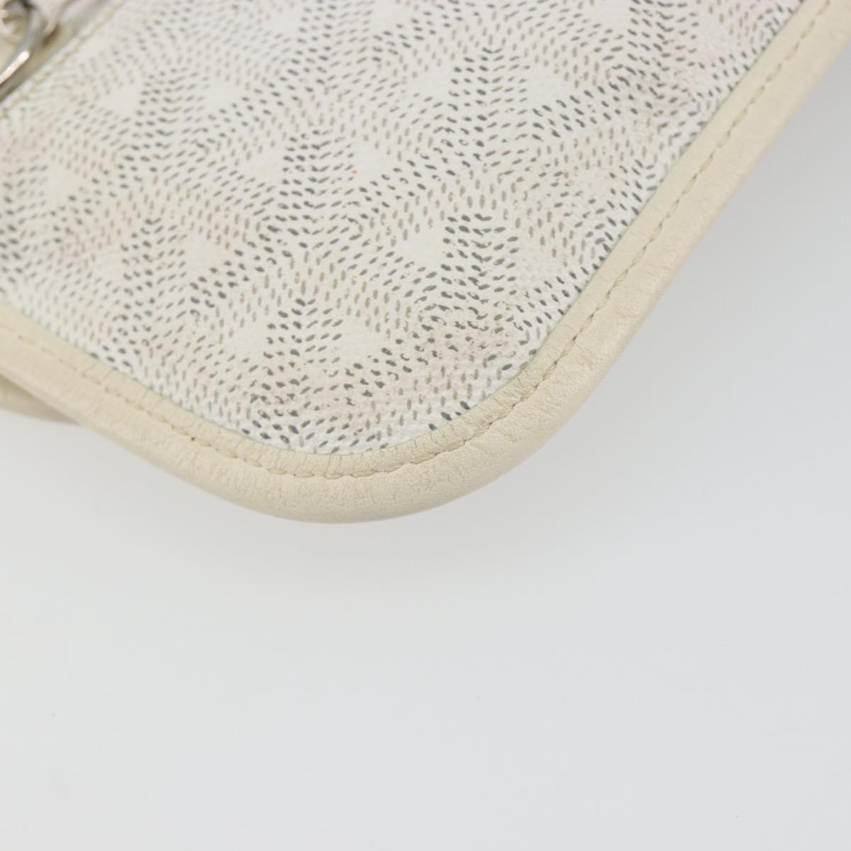 GOYARD Herringbone Pouch PVC White Auth 192230