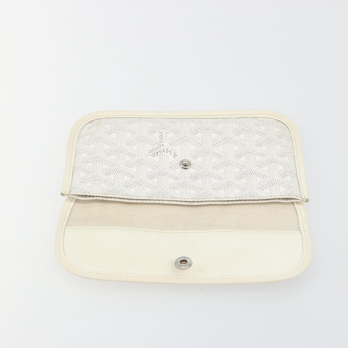 GOYARD Herringbone Pouch PVC White Auth 192230