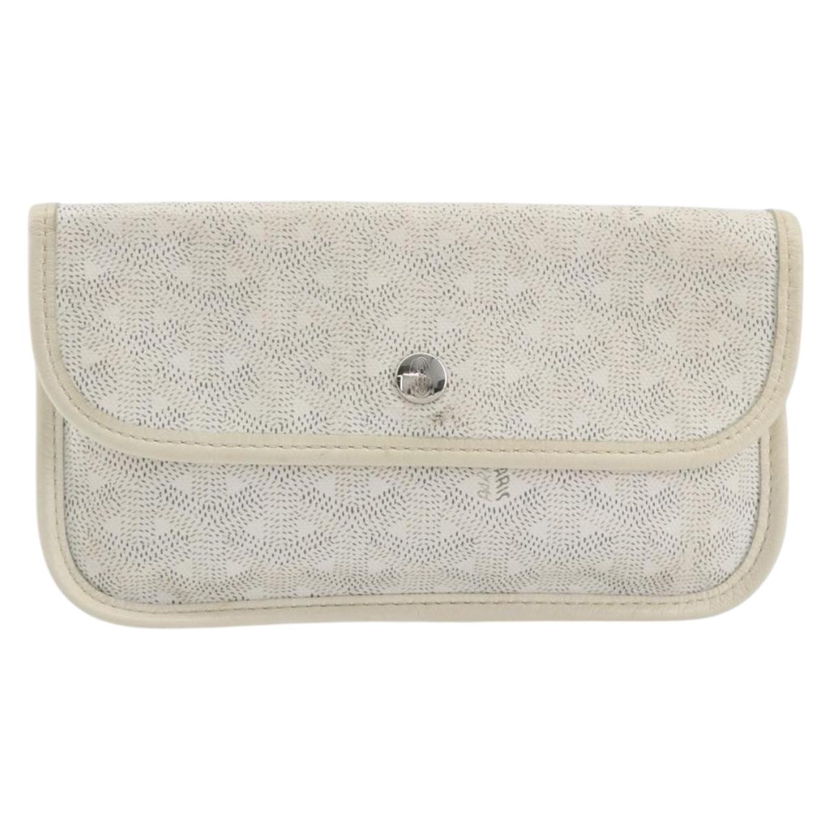 GOYARD Herringbone Pouch PVC White Auth 192230