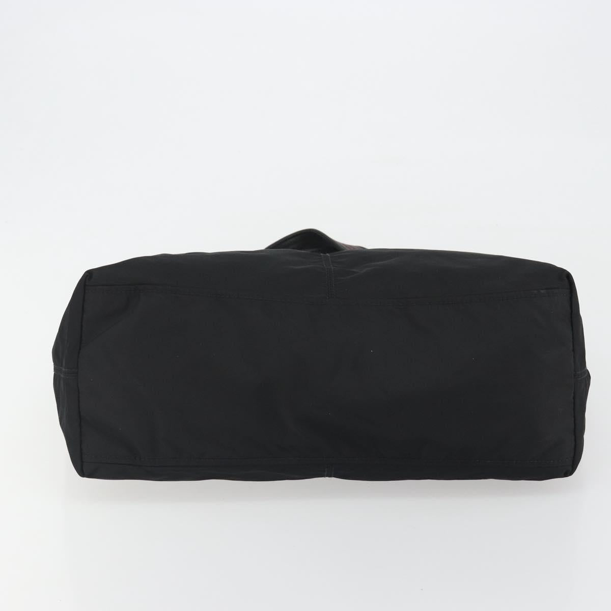 PRADA Tote Bag Nylon Black Gold Auth 192232A