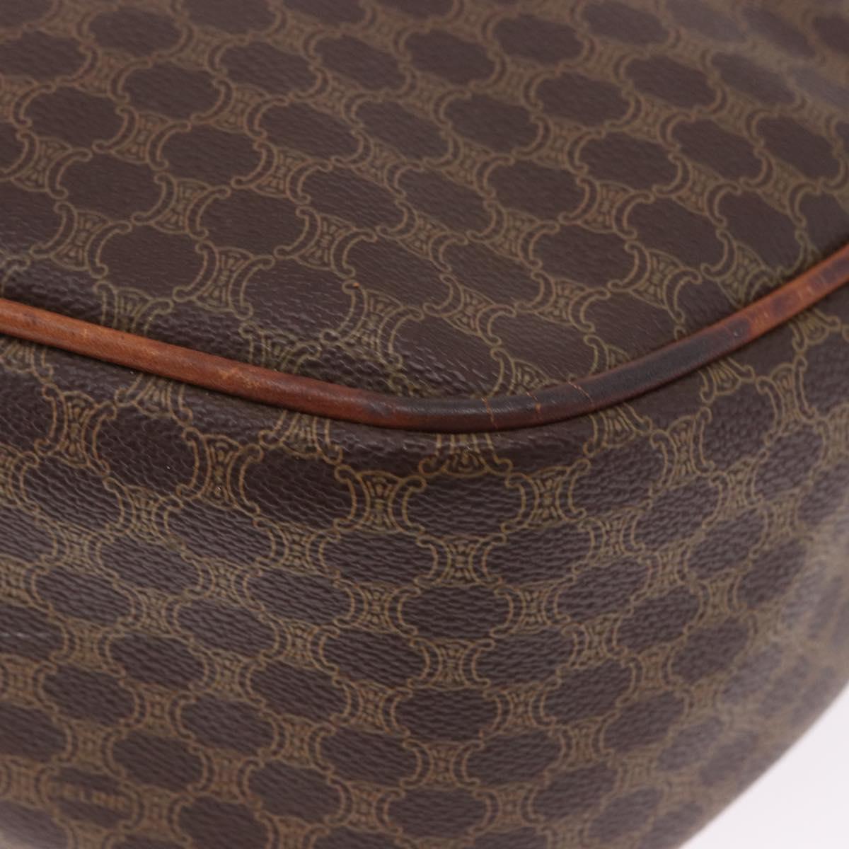 CELINE Macadam Canvas Hand Bag PVC Leather 2way Brown Gold Auth 192234